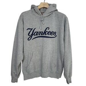 Vintage Nike Yankees Hoodie Mens M Gray Center Logo Swoosh MLB NY Pullover